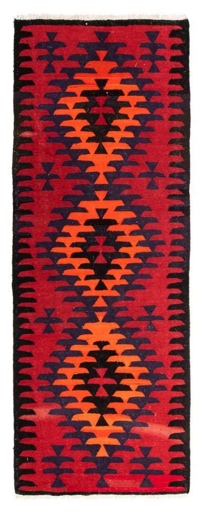 Biegacz Dywan Kelim - Stary - 320 x 120 cm - wielokolorowy
