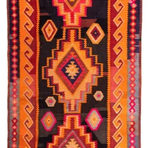 Biegacz Dywan Kelim - Stary - 320 x 155 cm - wielokolorowy