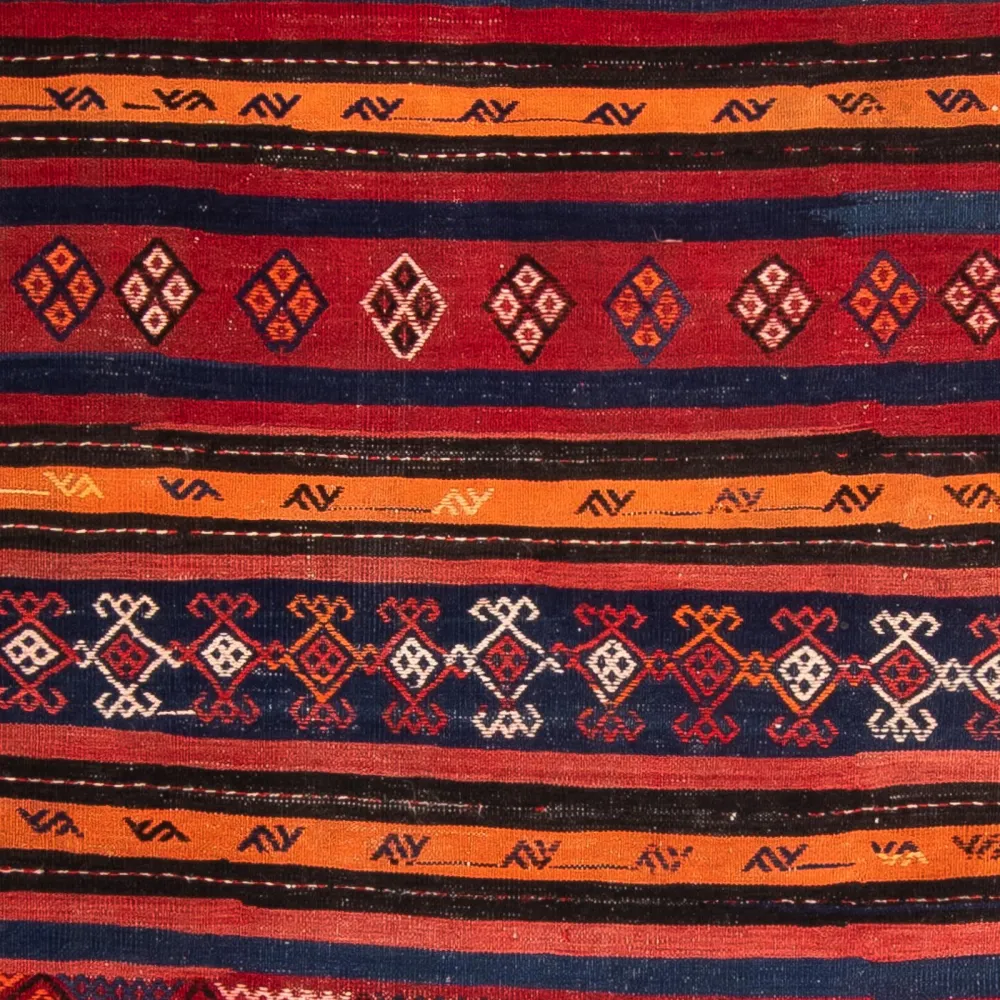 Biegacz Dywan Kelim - Stary - 325 x 130 cm - wielokolorowy