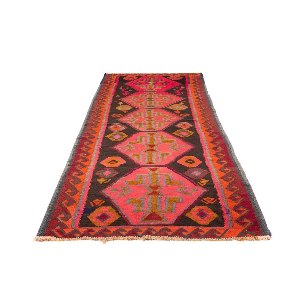 Biegacz Dywan Kelim - Stary - 325 x 140 cm - wielokolorowy