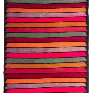 Biegacz Dywan Kelim - Stary - 330 x 150 cm - wielokolorowy
