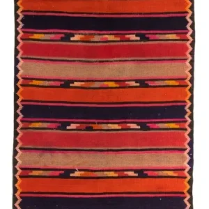 Biegacz Dywan Kelim - Stary - 340 x 125 cm - wielokolorowy