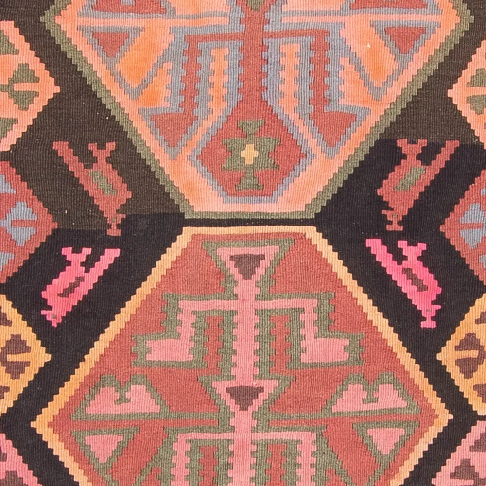 Biegacz Dywan Kelim - Stary - 340 x 150 cm - wielokolorowy