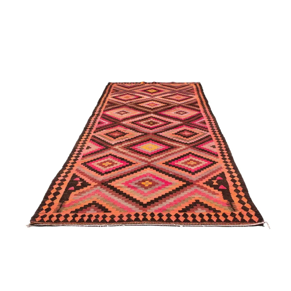 Biegacz Dywan Kelim - Stary - 370 x 140 cm - wielokolorowy
