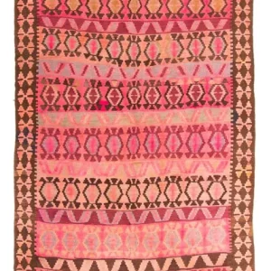 Biegacz Dywan Kelim - Stary - 390 x 178 cm - wielokolorowy