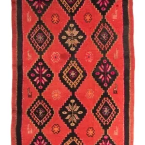 Biegacz Dywan Kelim - Stary - 400 x 140 cm - wielokolorowy