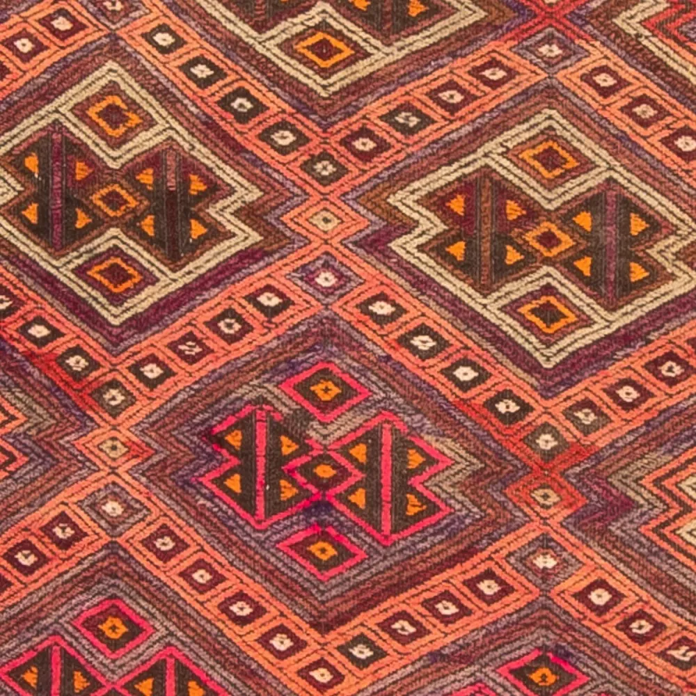 Biegacz Dywan Kelim - Stary - 400 x 75 cm - wielokolorowy