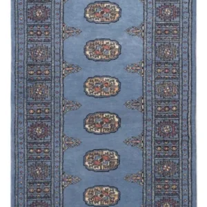 Biegacz Dywan pakistański - 201 x 77 cm - niebieski