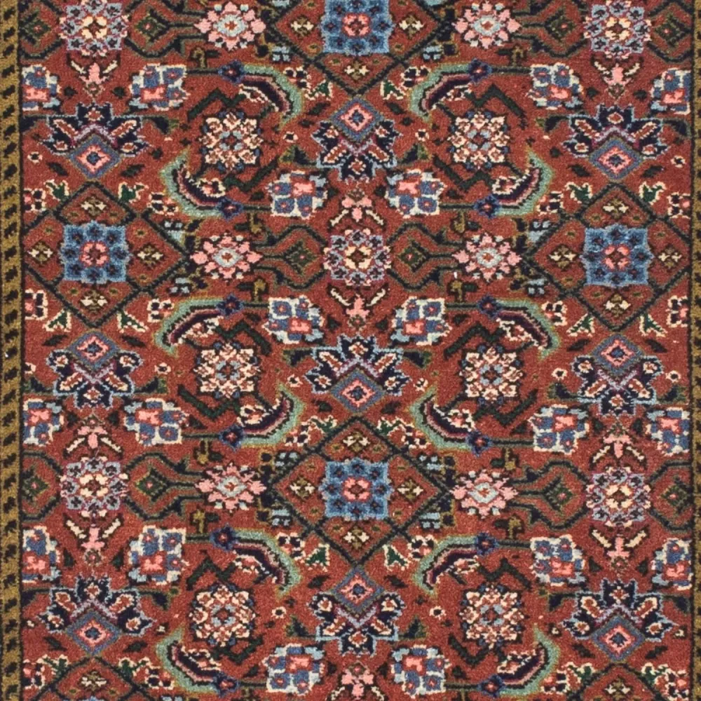 Biegacz Dywan perski - Bijar - 196 x 48 cm - ciemnoniebieski