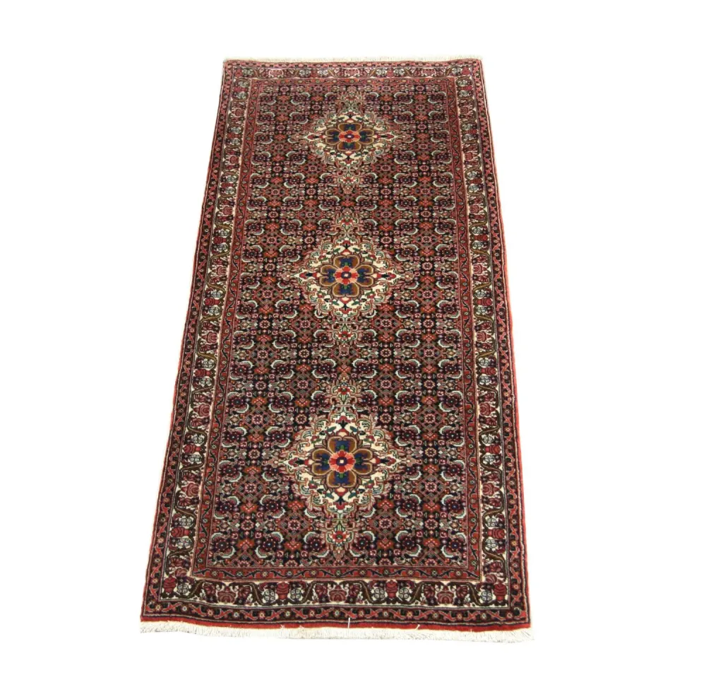 Biegacz Dywan perski - Bijar - 202 x 75 cm - niebieski