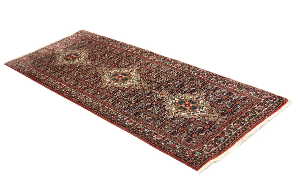 Biegacz Dywan perski - Bijar - 202 x 75 cm - niebieski