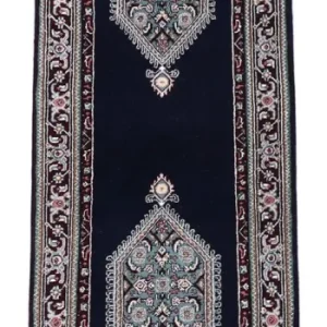 Biegacz Dywan perski - Bijar - 253 x 79 cm - ciemnoniebieski