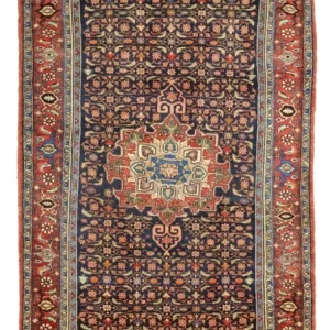 Biegacz Dywan perski - Bijar - 276 x 146 cm - ciemna czerwień