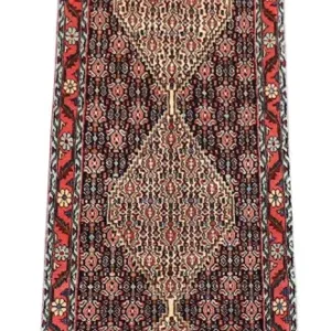 Biegacz Dywan perski - Bijar - 288 x 69 cm - ciemnoniebieski