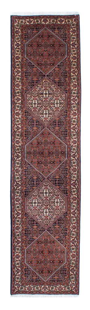 Biegacz Dywan perski - Bijar - 291 x 70 cm - ciemnoniebieski