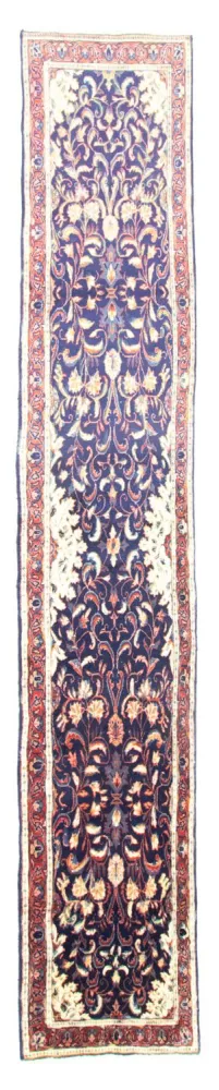 Biegacz Dywan perski - Klasyczny - 402 x 72 cm - ciemnoniebieski