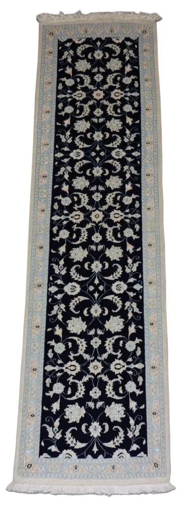 Biegacz Dywan perski - Nain - 300 x 84 cm - ciemnoniebieski
