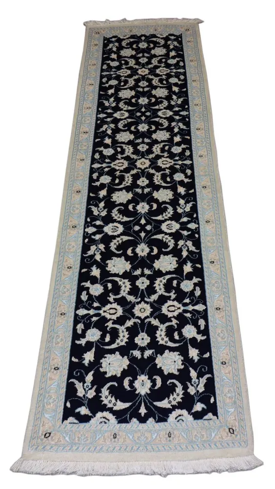 Biegacz Dywan perski - Nain - 300 x 84 cm - ciemnoniebieski