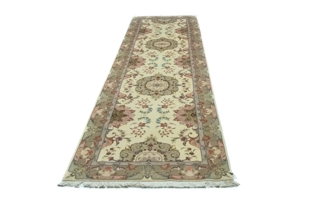 Biegacz Dywan perski - Tabriz - 339 x 91 cm - beżowy