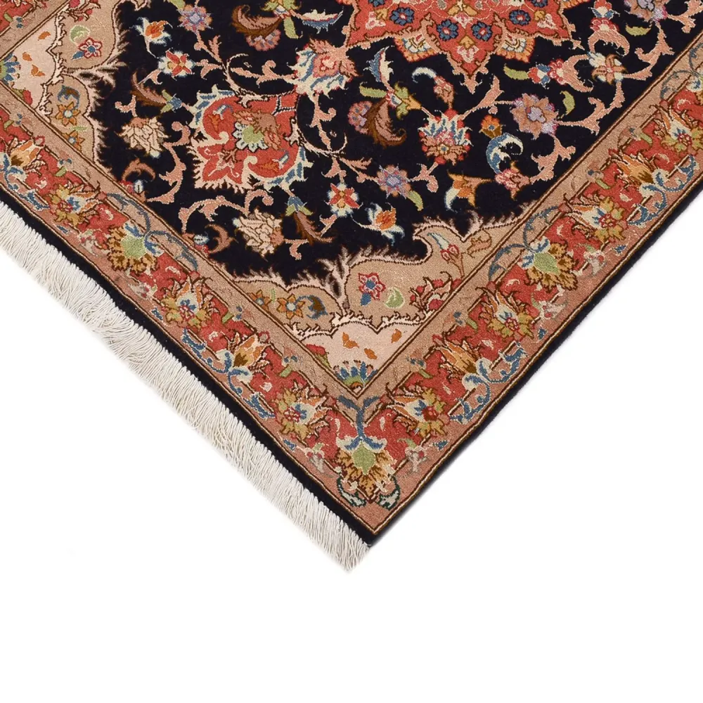 Biegacz Dywan perski - Tabriz - Królewski - 380 x 75 cm - ciemnoniebieski