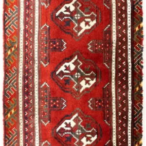 Biegacz Dywan turkmeński - 100 x 50 cm - czerwony