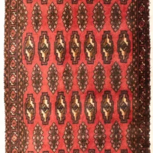 Biegacz Dywan turkmeński - 100 x 50 cm - czerwony