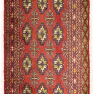Biegacz Dywan turkmeński - 100 x 50 cm - czerwony