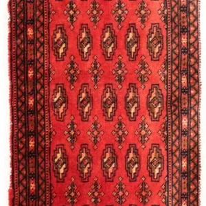 Biegacz Dywan turkmeński - 100 x 50 cm - czerwony