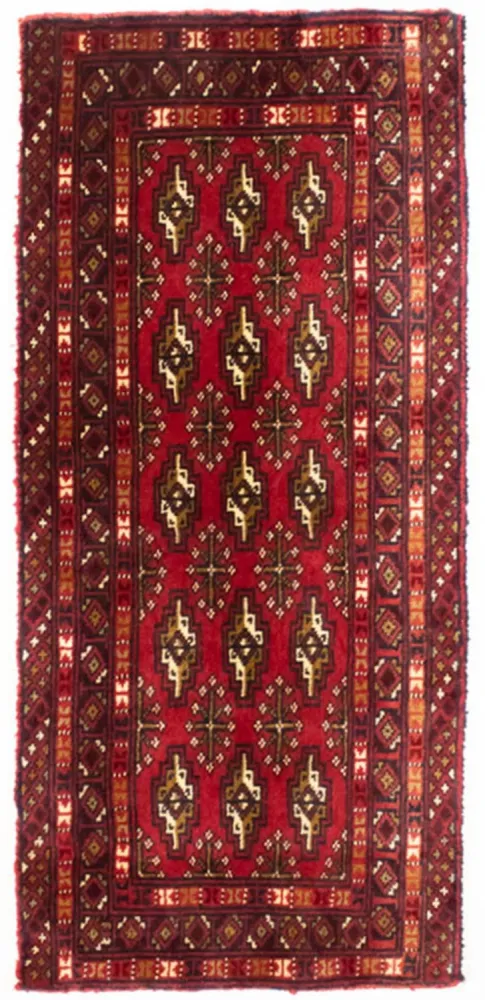 Biegacz Dywan turkmeński - 100 x 50 cm - czerwony