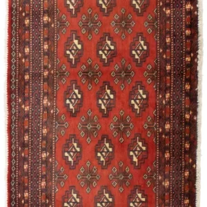 Biegacz Dywan turkmeński - 100 x 50 cm - czerwony
