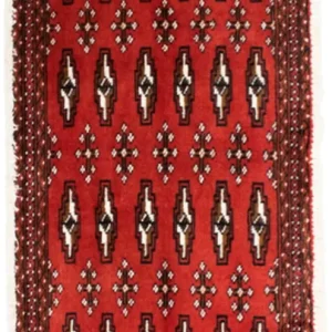 Biegacz Dywan turkmeński - 100 x 50 cm - czerwony