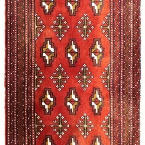 Biegacz Dywan turkmeński - 100 x 50 cm - czerwony