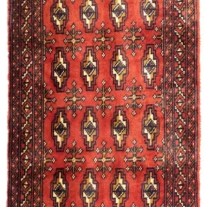 Biegacz Dywan turkmeński - 100 x 50 cm - czerwony