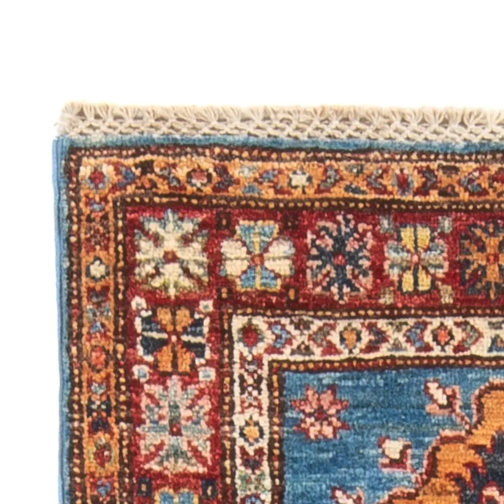 Biegacz Dywan Ziegler - Kazak - 205 x 63 cm - niebieski