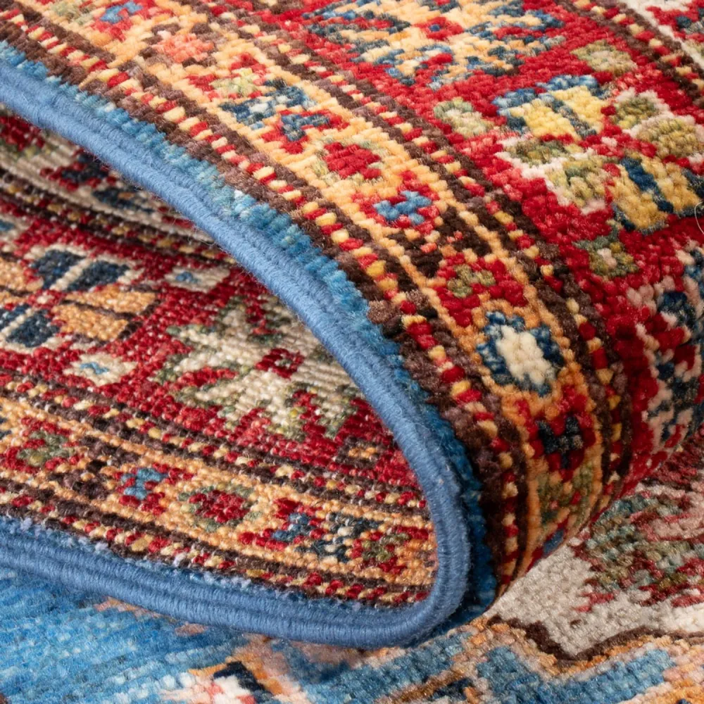 Biegacz Dywan Ziegler - Kazak - 205 x 63 cm - niebieski