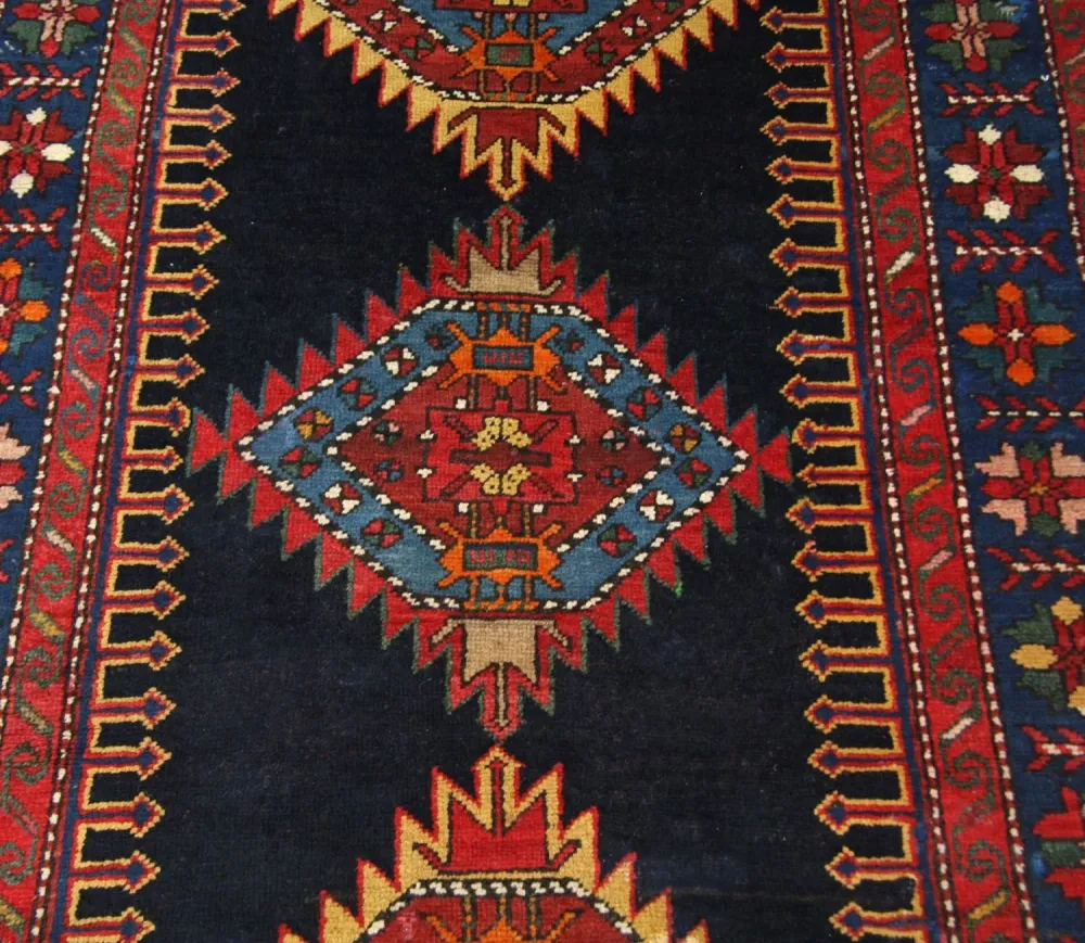 Biegacz Dywan Ziegler - Kazak - 268 x 110 cm - niebieski