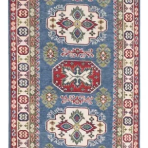 Biegacz Dywan Ziegler - Kazak - 281 x 80 cm - niebieski