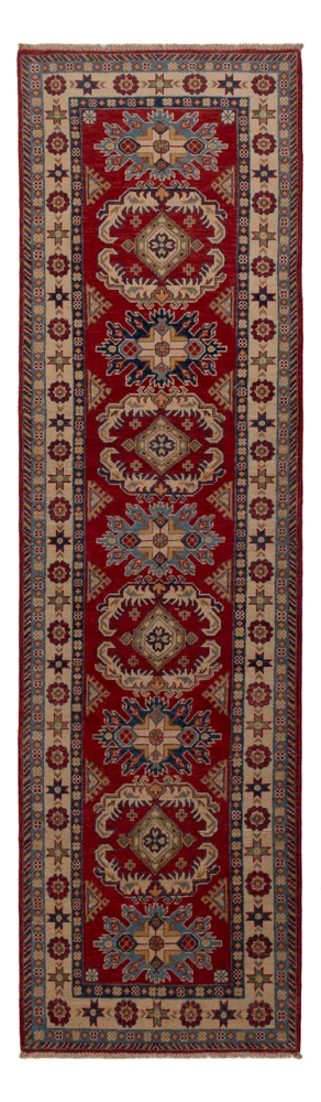 Biegacz Dywan Ziegler - Kazak - 303 x 83 cm - ciemna czerwień