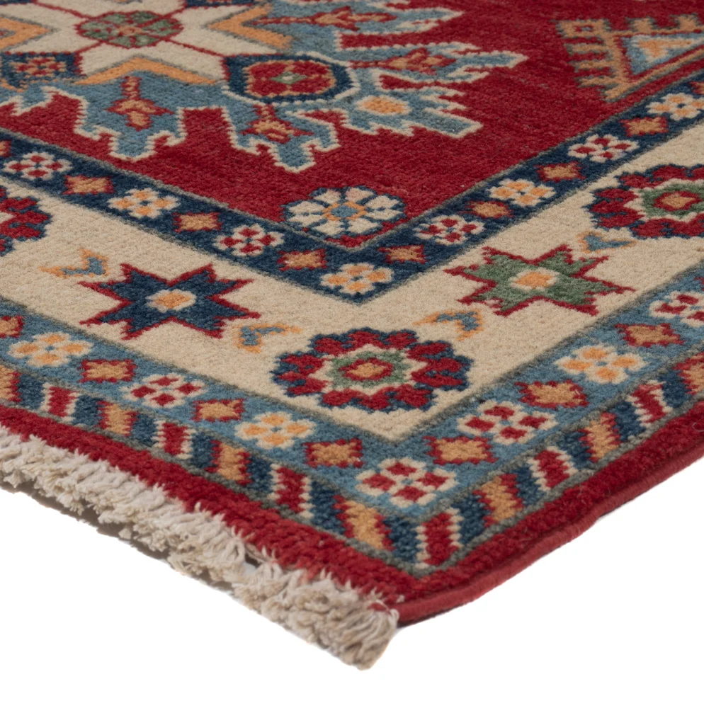 Biegacz Dywan Ziegler - Kazak - 303 x 83 cm - ciemna czerwień