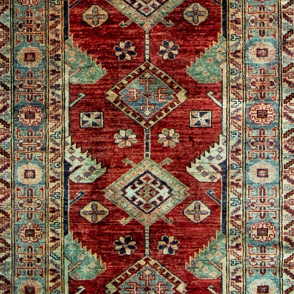 Biegacz Dywan Ziegler - Kazak - 315 x 82 cm - ciemna czerwień