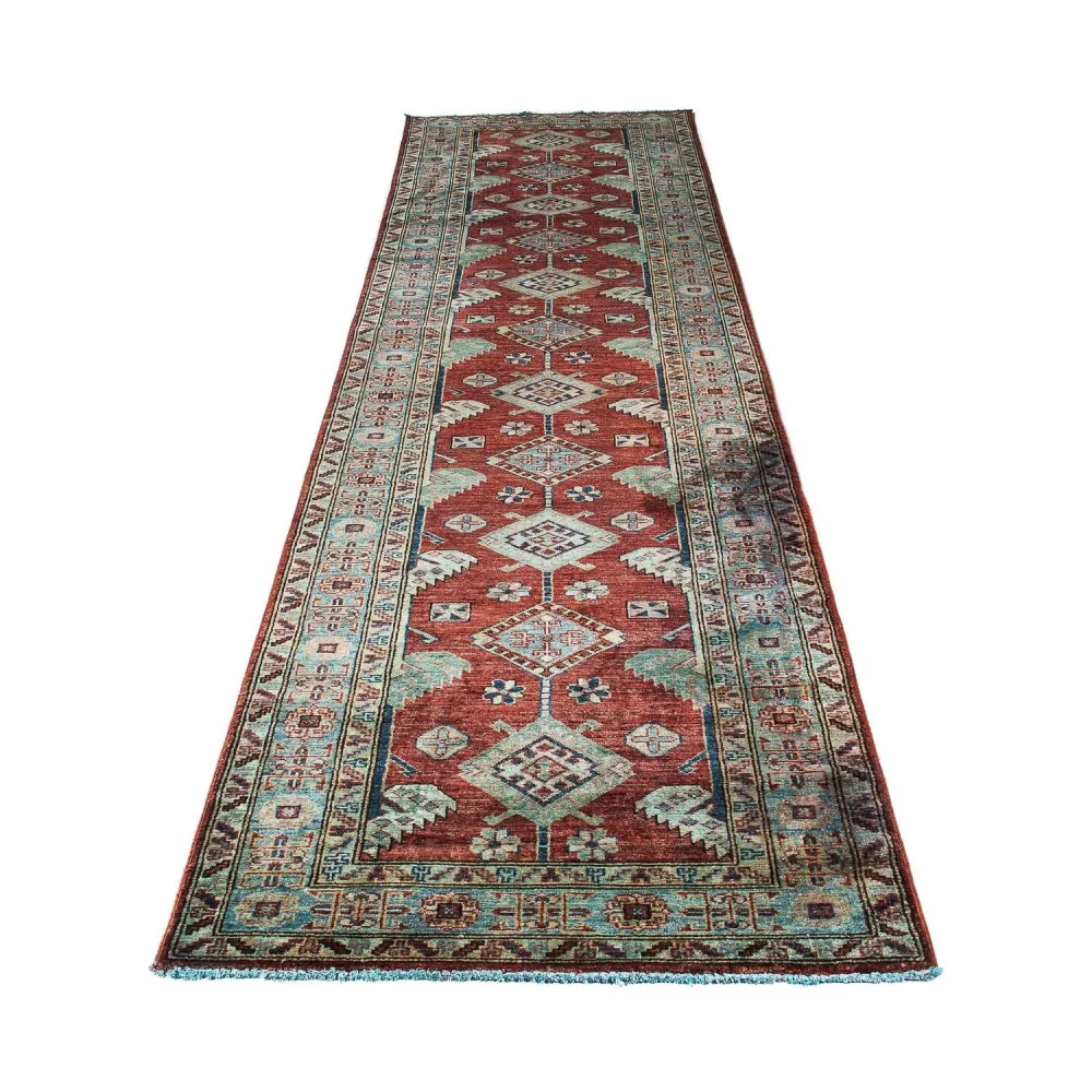 Biegacz Dywan Ziegler - Kazak - 315 x 82 cm - ciemna czerwień