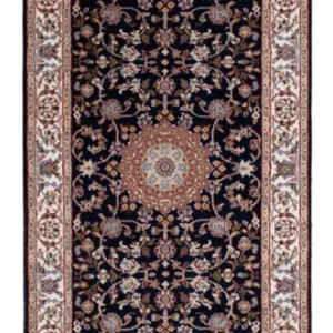 Biegacz Orientalny dywan - Nain - Indus - 253 x 81 cm - ciemnoniebieski