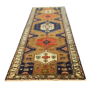 Biegacz Perski dywan - Nomadyczny - 295 x 102 cm - niebieski