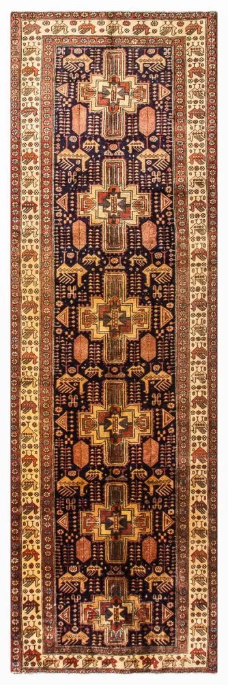 Biegacz Perski dywan - Nomadyczny - 326 x 98 cm - ciemnoniebieski