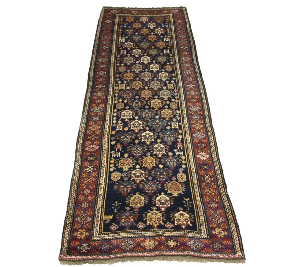 Biegacz Perski dywan - Nomadyczny - 331 x 113 cm - niebieski