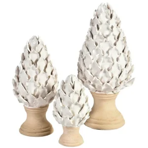 Ceramiczny Karczoch kremowy ozdobny duży Belldeco