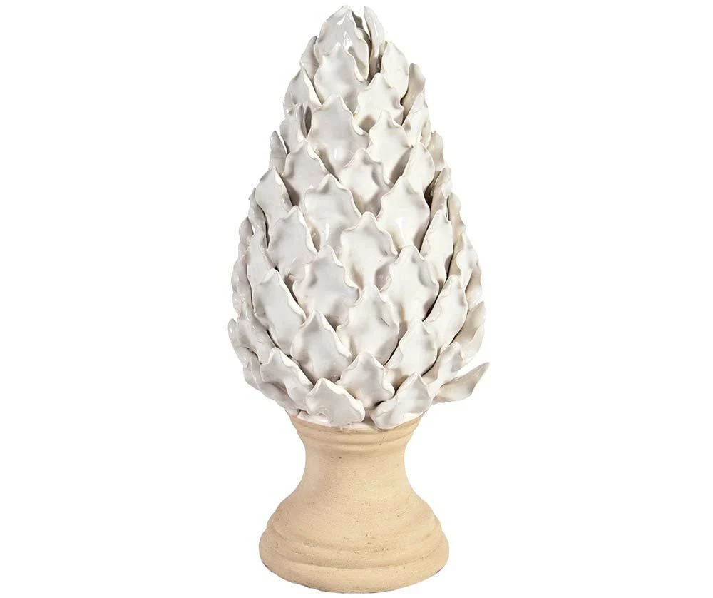 Ceramiczny Karczoch kremowy ozdobny duży Belldeco