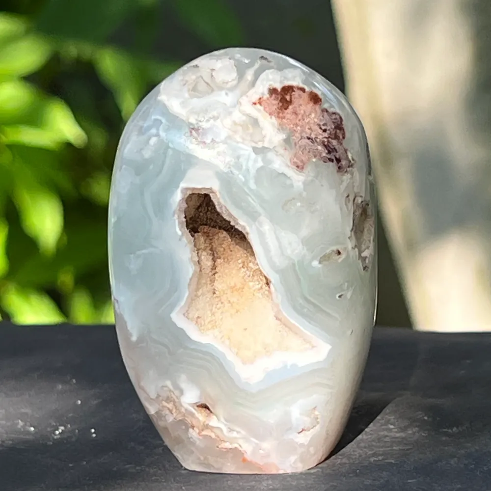 Chalcedon z niebiesko-zielonym chromem z Zimbabwe -forma wolna| Wzór 11