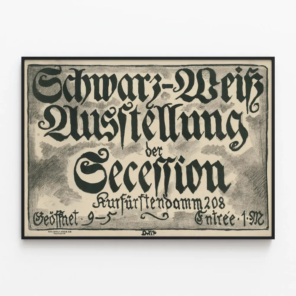 Czarno-biały plakat - Wystawa Secesji Berlińskiej