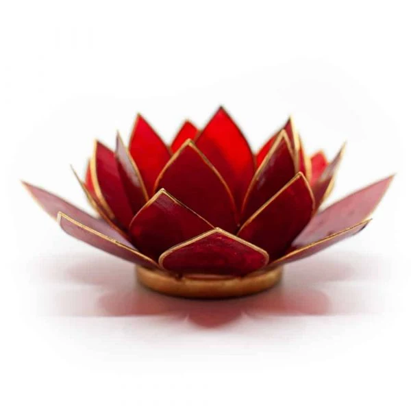 Czerwony wsparcie wsparcia Lotus Flower z Filipińczyków z skorupkami Capiz